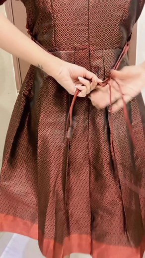 Green Ethnic Midi Dress Made from Silk Saree | Ready Stock | Limited Pcs