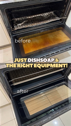 Please save your lungs 🥹💗 Just dish soap and the right tools will give you professional level results! 🤌 AND you’ll be able to use the equipment time, and time again! #cleantok #ovenclean #cleaning #housekeeping #cleanwithme