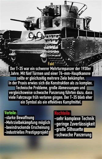 T-35 Pros and Cons Explained | WW2 Multi-Turret Tank Fact