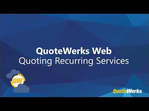 Quoting Recurring Services | QuoteWerks Web