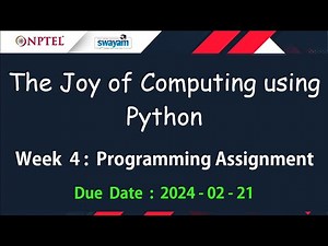 NPTEL The Joy of Computing using Python Week 4 Programming Assignment Answers Solution | Jan 2024