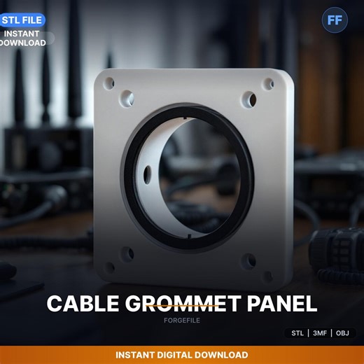 Cable Pass-through Grommet Plate, Desk Mount, STL File | Smart Home Accessory | 3D Print Download - Etsy