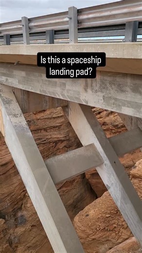 Named for the winding slot canyon it spans, Waterhole Canyon Bridge is located just south of Page on US 89. This iconic bridge features a rigid concrete frame and angled pedestals built solidly into the canyon bedrock. Influenced by space-age design trends of its day, the Waterhole Canyon bridge was completed by Christmas 1957. The three-span concrete structure helped workers and materials get to the Glen Canyon Dam construction site. Today, it’s a gateway to spectacular scenery like Horseshoe B