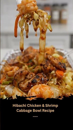 Hibachi Chicken & Shrimp Cabbage Bowl
