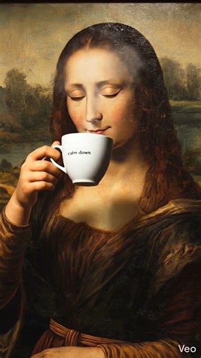 Even Mona Lisa Needs Coffee ☕😂