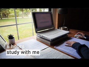 6 HOUR STUDY WITH ME | 50/10 pomodoro with timer | no music, fire crackling sounds + white noise