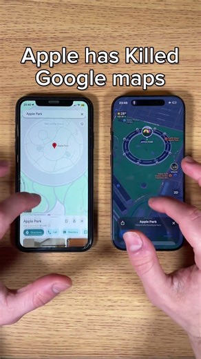 Apple Maps vs Google Maps - Did Apple killed them? 🤯 #apple #google #applemaps #googlemaps #fyp