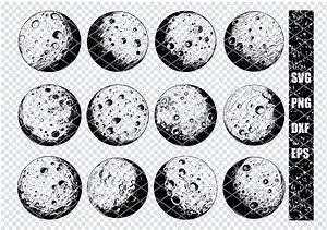 FULL MOON SVG, Lunar Moonlight Svg Files for Cricut, Moon With Crater Clipart, Laser Cut Files - Etsy