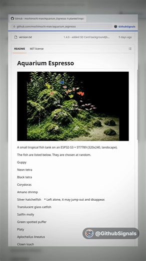Aquarium Espresso: Tiny Digital Aquarium on a Microcontroller
