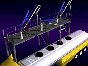 Truck loading arm top loading arm