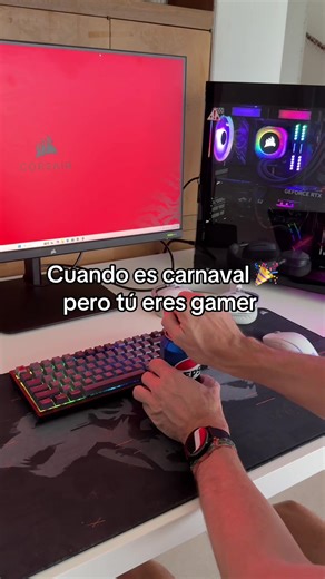 ¿Y tú cómo festejas el carnaval? #Corsair #gamer #carnaval #setup