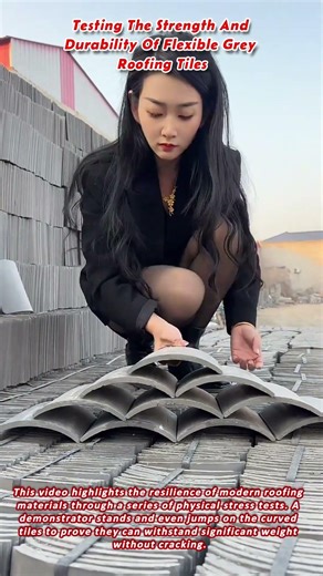 Testing The Strength And Durability Of Flexible Grey Roofing Tiles