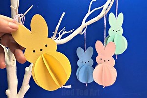 Easy Paper Peeps Bunny Decoration - Red Ted Art - Easy Kids Crafts