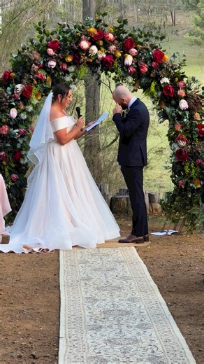 Love it when a bride gets the giggles during her vows 💛😆🙏🏻 with Amanda and Alan #weddinginspo #weddings #bride #brideandgroom #mystwood | Mystwood Weddings