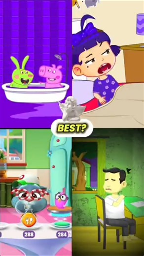 George Pig with Richard Rabbit in the bathtub 😁😁#shortsfeed #talkingtom #goldrush #goldrun #tooslow