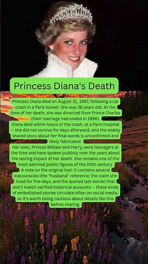 Princess Diana: Her Life, Legacy and Tragic Death