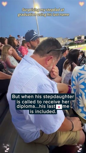 Surprising my stepdad at graduation using his last name #reaction #usa🇺🇸 #dad #fyp #warm