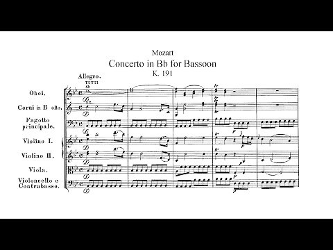 Wolfgang Amadeus Mozart - Bassoon Concerto in B-Flat Major, K. 191