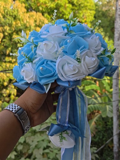 sky blue motif bridal boquet ❤❤ #wedding #weddingtiktok #bride2026 #bridetobe #boquet