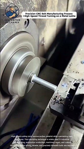 Precision CNC Bolt Manufacturing Process | High-Speed Thread Turning on a Metal Lathe