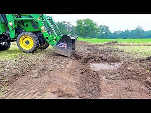 Digging a Swale with a Compact Tractor