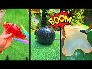 Inflating Stretchy Toys with Water Until They Burst!