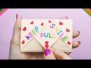 DIY SURPRISE MESSAGE CARD | Pull Tab Origami Envelope card | How to fold 💌