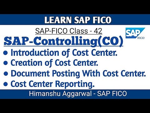 Cost Center Accounting in SAPFICO | SAP Controlling