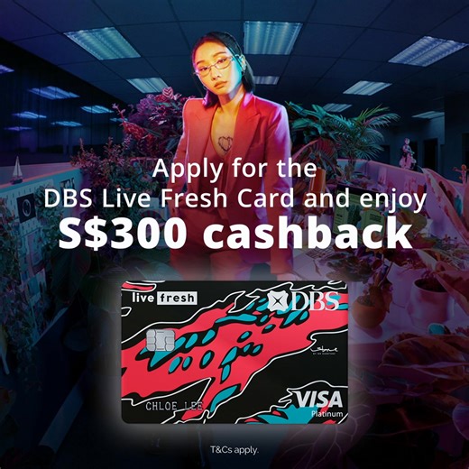 Treat yourself with up to 6% cashback on shopping and daily rides with the DBS Live Fresh Card! Apply now and enjoy S$300 cashback with a min. spend of S$800 in 60 days. T&Cs apply. | DBS | Facebook