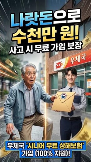 길 가다 억울하게 넘어졌다면? 우체국이 드리는 '공짜 보험' 혜택 꼭 챙기세요! 🔍