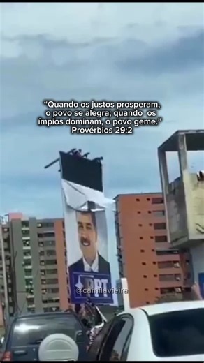 Camila Vieira on Instagram: "Hoje o mundo assiste a imagens fortes vindas da Venezuela. Venezuelanos nas ruas, celebrando o que para muitos representa o fim de um ciclo de opressão, dor e silêncio. Diante disso, é impossível não lembrar do que a Bíblia nos ensina em Provérbios 29:2. “Quando os justos prosperam, o povo se alegra; quando os ímpios dominam, o povo geme.” Esse texto não fala de partidos, bandeiras ou nações específicas. Ele fala de princípios. De liderança. De justiça. E, principalm