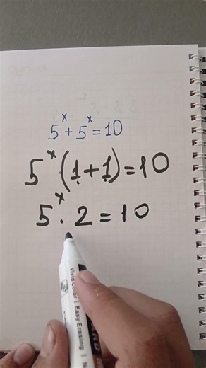 90% FAIL! 😱 Can you solve $5^x + 5^x = 10