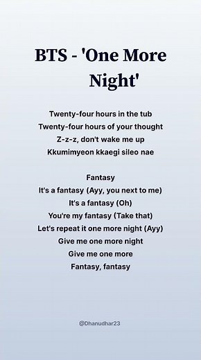 'One More Time' - BTS lyrics #bts#songlyrics#btssongs#arirang#lyricvideo#newsong#kpop#btsedit#fypシ