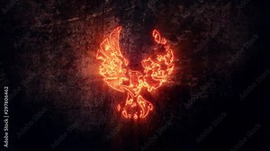 Fire Eagle Phoenix Intro Logo with Reveal Effect Background
