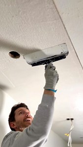 We skim-coated this nasty ceiling with a little help from @Mudd Skip! … By adding Muddskip to our all purpose compound we were able to get three coats on the ceiling in one afternoon. When we came back the next day, everything was dry without any shrinking or cracking. After a light sand it was ready for paint and our job was (almost) done! … #drywall #plaster #remodel #renovation #howto #homeimprovement #reels | Refresh Home Improvements