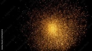 Spectacular golden firework explosion illuminates night sky, ideal for celebration events, New Year countdowns, and festive promotional content