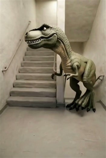 Tiny T-Rex, Big Stairs