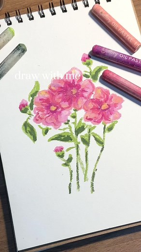 Beautiful Oil Pastel Flower Drawing Tutorial
