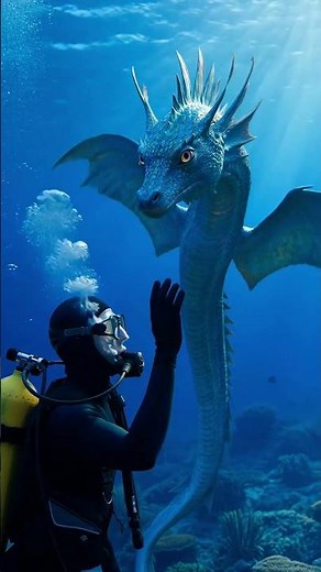 Diver Meets a Friendly Sea Dragon 🐉🌊