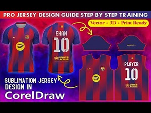 Barcelona Football Jersey Design Process | Vector to 3D Sportswear Tutorial