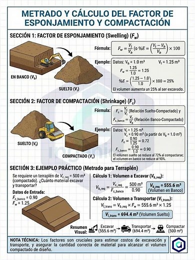 📘Metodo y cálculo de factores de esponjamiento y compactación