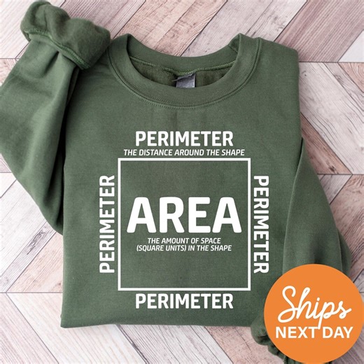 Area and Perimeter Sweatshirt, Math Graphic Crewneck, Math Teacher Gift, Geometry Hoodie - Etsy