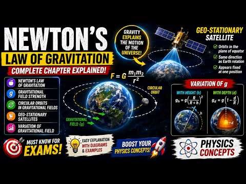 Newton’s Law of Gravitation 🌍 | Gravitational Field, Satellites & Circular Orbits | Physics Concepts