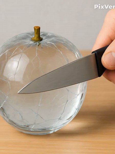 ASMR AI Glass Apple with a Shocking Twist! 🍏✨ #Shorts Watch this ultra-satisfying AI-generated ASMR of a crystal-clear glass apple being sliced—just like the viral iced fruits trend… but with a surprise you won’t see coming! 🤯💎 Perfect blend of AI art, slicing satisfaction, and unexpected twists. Turn up your volume and prepare to be amazed. #ASMR #AIArt #GlassApple #IcedFruit #Satisfying #Shorts #Surprise