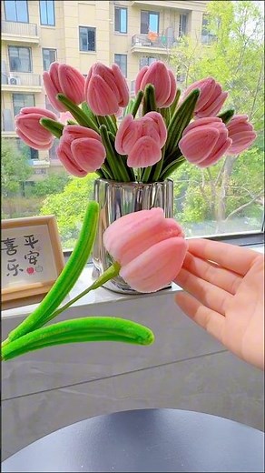 DIY Pipe Cleaner Tulip Flower 🌷Easy Tutorial for Beginners