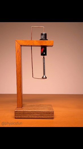 Homopolar Motor Type 2: another take on an easy to make minimalist electric motor design: battery, wire, and a magnet attached to the head of a screw which serves as the rotor. The screw hangs in contact with the battery by its point allowing for rotation with minimal friction. An o-ring secures the battery in position. This type of motor does not need a commutator- the polarity of the electromagnetic coil does not need to reverse. ➡️ Follow the link in my profile for more info on how to make, o