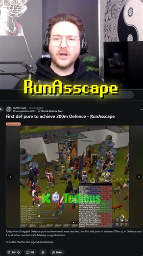 Tedious on Instagram: "⚔️200M XP DEFENCE PURE🛡️ #OSRS #runescape #MMO"