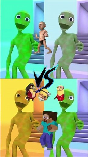 Alien dance👽1vs1vs1vs1 dancing battle #alienremix #dancemoves #spiderman