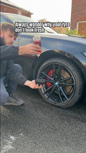 Add tyre shine to your car cleaning routine ! #tyreshine #carcleaning