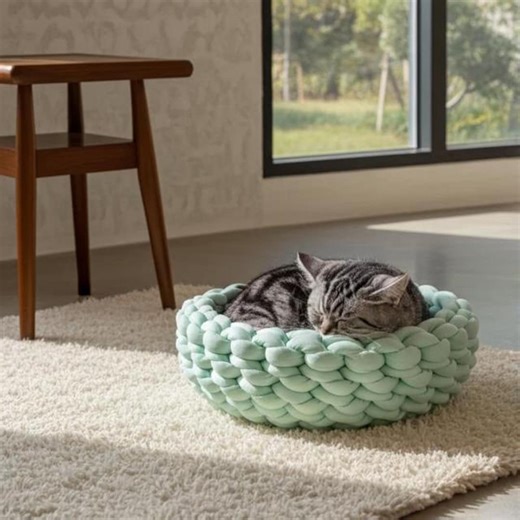 Handwoven Knit Pet Bed/mat | for Cat | for Dog | Gift | 13.7in/19.6in - Etsy
